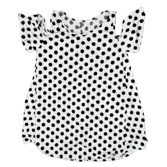 Polka Dot Cold Shoulder Women's Top Size Large Acting Pro - Picture 1 of 9